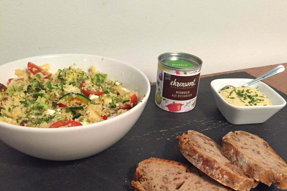 Couscous Salat mit Hummus ehrenwort