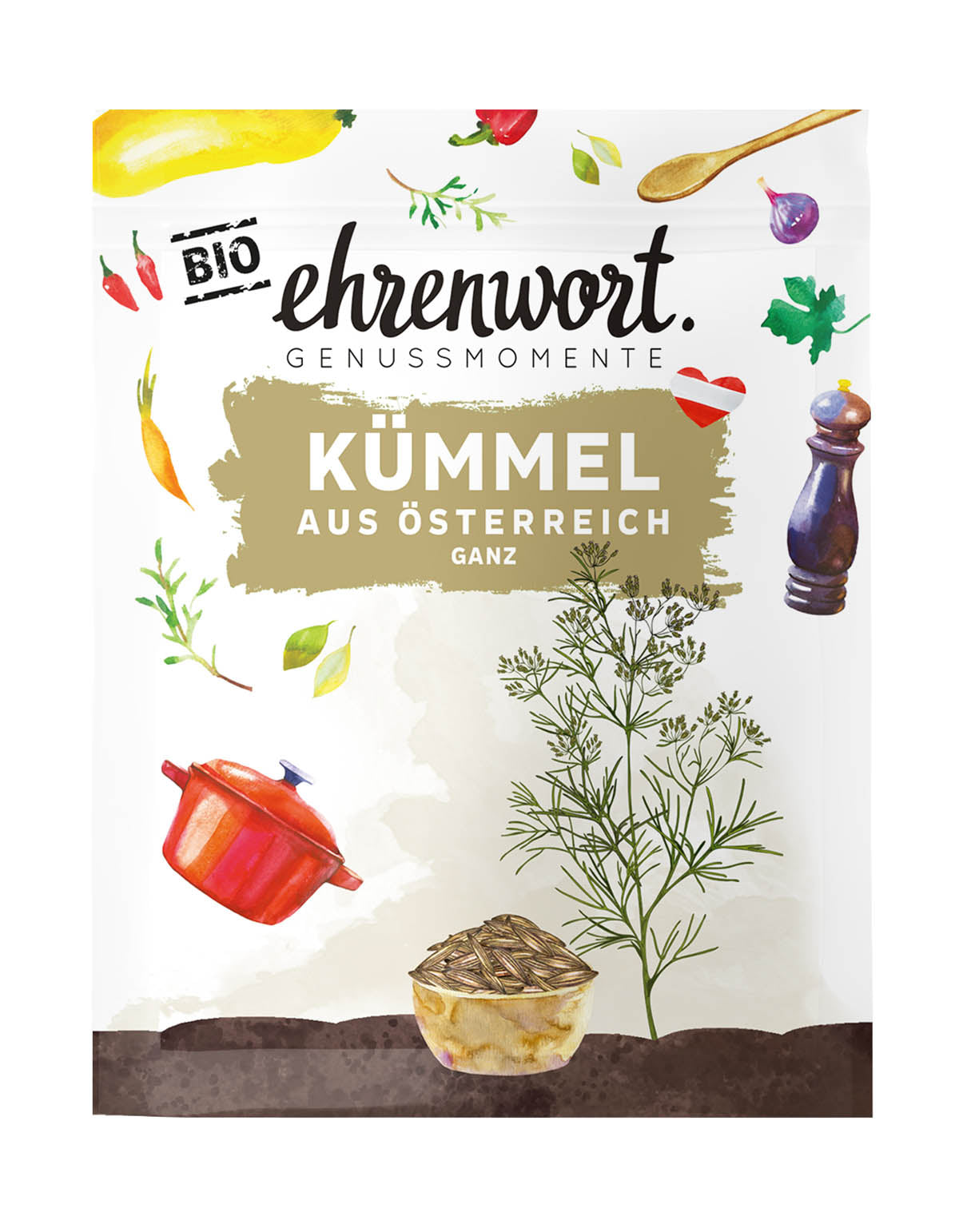 Ehrenwort Kümmel aus Österreich ganzBriefchen Produktabbildung