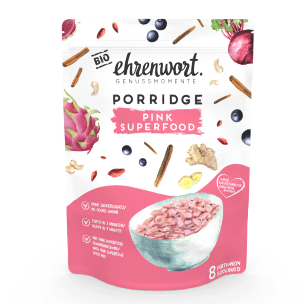 Bio Pink Superfood Porridge Produktabbildung Vorderseite
